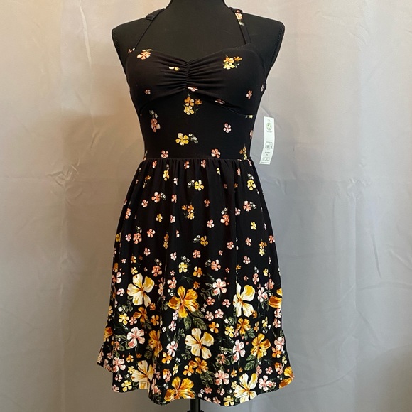 No Boundaries Floral Sweetheart Dress XS NWT - Picture 1 of 6